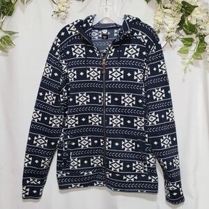 Roxy Navy and White Patterned Hoodie